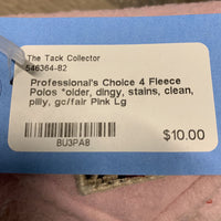 4 Fleece Polos *older, dingy, stains, clean, pilly, gc/fair
