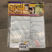 Plastic Stall - Feed Instructions Sign, bag *new, dirty bag
