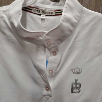 SS Show Shirt, 1/4 Button Up, attached button collar *vgc, mnr threads
