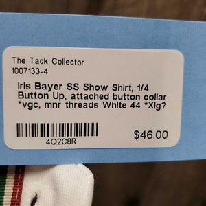 SS Show Shirt, 1/4 Button Up, attached button collar *vgc, mnr threads