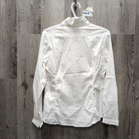 LS Show Shirt, attached snap collar *vgc, seam puckers, wrinkles
