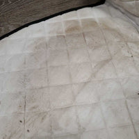 Quilt Jumper Saddle Pad, 1x piping, embroidered *gc, dirty, stained, hairy, mnr binding rubs
