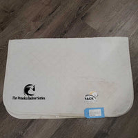 Quilt Baby Saddle Pad, embroidered "Ponoka Indoor Series" *gc, stained, hair, pills, rubs, threads
