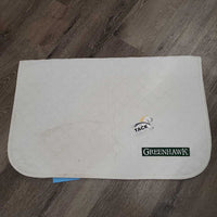 Quilt Baby Saddle Pad, embroidered "Ponoka Indoor Series" *gc, stained, hair, pills, rubs, threads
