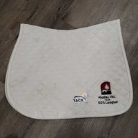 Quilt Jumper Saddle Pad, embroidered "MarBill Hill", 1x piping *gc, stained, hair, puckered
