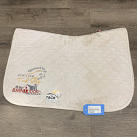 Quilt Baby Saddle Pad, "George Morris Clinic" embroidery *gc, dirt, hair, pills, stained/dingy, puckered
