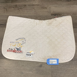 Quilt Baby Saddle Pad, "George Morris Clinic" embroidery *gc, dirt, hair, pills, stained/dingy, puckered