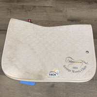 Quilt Baby Saddle Pad, "George Morris Clinic" embroidery *gc, dirt, hair, pills, stained/dingy, puckered
