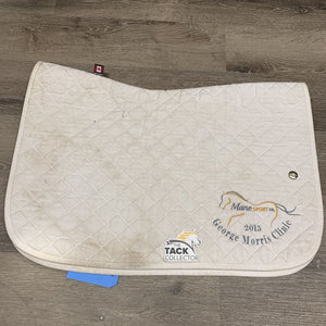 Quilt Baby Saddle Pad, "George Morris Clinic" embroidery *gc, dirt, hair, pills, stained/dingy, puckered