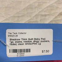 Thick Quilt Baby Pad *gc, stains, residue, dingy, puckers, faded, clean
