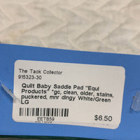 Quilt Baby Saddle Pad "Equi Products" *gc, clean, older, stains, puckered, mnr dingy
