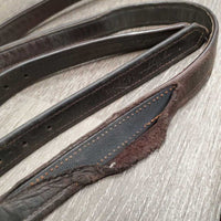 Pr Soft Nylon Lined Stirrup Leathers *fair, v.TORN, rubbed & undone seams, stains, dents, threads