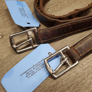 Pr Soft Nylon Lined Stirrup Leathers *gc, TORN, v.rubbed & undone seams, stains, dents, threads