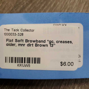 Flat Soft Browband *gc, creases, older, mnr dirt