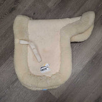 Fitted Sheepskin Dressage Saddle Pad *gc, stains, hair, clumpy fleece
