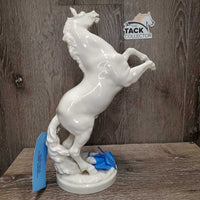Ceramic Rearing Horse Figure, leg *gc, broken leg taped to based
