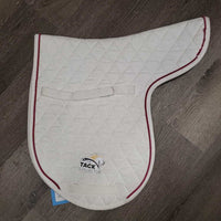 Quilt Fitted Dressage Saddle Pad, 1x piping *gc, mnr stains, sm binding rubs
