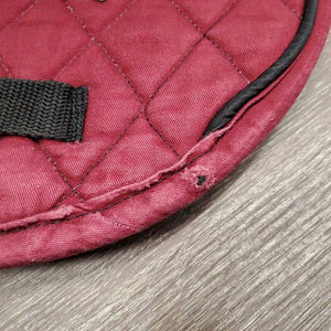 Quilt Fitted Dressage Saddle Pad, 1x piping *gc, stained, mnr hair, fading, rubbed torn binding