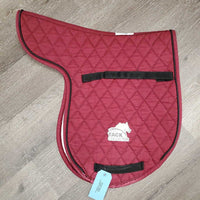 Quilt Fitted Dressage Saddle Pad, 1x piping *gc, stained, mnr hair, fading, rubbed torn binding
