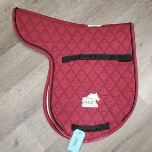 Quilt Fitted Dressage Saddle Pad, 1x piping *gc, stained, mnr hair, fading, rubbed torn binding