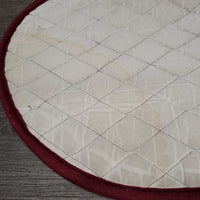 Quilt Fitted Dressage Saddle Pad, 1x piping *gc, stained, mnr hair, sm hole in binding
