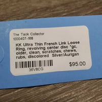Thin French Link Loose Ring, revolving center disc *gc, older, clean, scratches, chews, rubs, discolored
