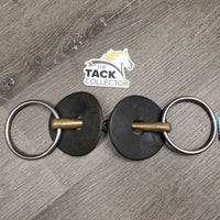 Thin Loose Ring Snaffle Bit, 2x Rubber Bit Guards *gc, mnr dirt, stains, scuffs & scratches
