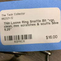 Thin Loose Ring Snaffle Bit *vgc, clean, mnr scratches & scuffs

