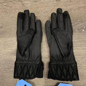 Pr Winter Touchscreen Riding Gloves, bling, bit *vgc, v.mnr dusty, missing bling