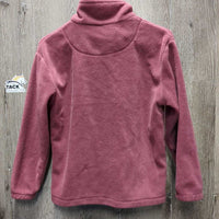 JUNIORS Fleece Pull Over Sweater, 1/4 Zip Up *gc, mnr hair, clumpy & thin cuffs
