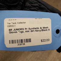 JUNIORS Pr Synthetic & Mesh Gloves *vgc, mnr dirt
