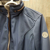 Soft Shell Fleece Lined Jacket, zipper, zip in hood *gc, clean, long scratch/stain, v.pilly waist, mnr snag
