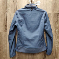 Soft Shell Fleece Lined Jacket, zipper, zip in hood *gc, clean, long scratch/stain, v.pilly waist, mnr snag