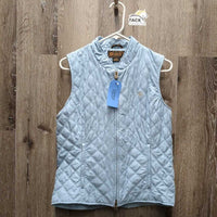 Light Quilt Vest, Zipper *vgc, clean, older, puckers, v.mnr threads
