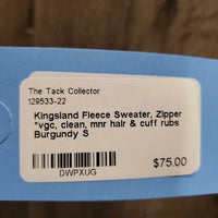 Fleece Sweater, Zipper *vgc, clean, mnr hair & cuff rubs