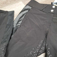 Sticky Full Seat Riding Tight Breeches, 'Leather' side inserts *vgc, clean, mnr hair & pilly waist, loose bit stitching