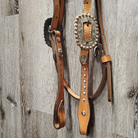 Headstall & Matching Breastcollar, Conchos, Rivets, all screws, snaps *xc, clean, mnr creases & dirt?stains