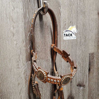 Headstall & Matching Breastcollar, Conchos, Rivets, all screws, snaps *xc, clean, mnr creases & dirt?stains
