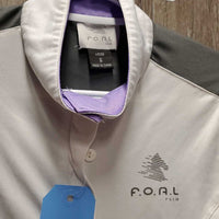 LS Show Shirt, attached magnetic collar, zipper, buttons *vgc, mnr dirt/stains, seam puckers