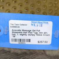 Massage Gel Full Sheepskin Half Pad *vgc, mnr dirt, hair, v. slightly clumpy fleece
