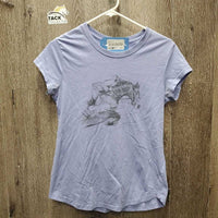 SS T-Shirt "Jumpipng Horse - Horse Whisperer" *gc, pits: stains, rubs & pills
