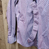 LS Show Shirt, button collar *gc, discolored, faded, seam puckers, crinkles, older