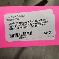 Rsd Noseband *gc, older, stained, xholes, clean, scraped edges, rubs
