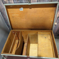 Plywood Tack Trunk - Box, saddle rack, 2 bridle hooks, 2 boxes *older, peeled wood, clean, scrapes, mnr stains & dirt
