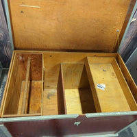 Plywood Tack Trunk - Box, saddle rack, 2 bridle hooks, 2 boxes *older, peeled wood, clean, scrapes, mnr stains & dirt
