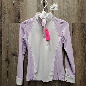 JUNIORS LS Show Shirt, attached snap collar *xc, mnr stain