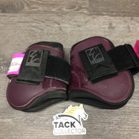 Pr Open Hind Boots, velcro *fair, dirty, faded, scraped, scratches, 1 squished
