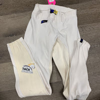 JUNIORS Ribbed Pull On Full Seat Breeches *vgc, mnr stains, rubs & pills
