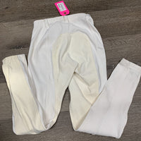JUNIORS Ribbed Pull On Full Seat Breeches *vgc, mnr stains, rubs & pills
