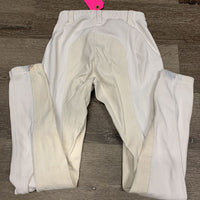 Ribbed Pull On Full Seat Breeches *gc, v.rubbed/pilly seat, threads, v.puckered waist, mnr stains
